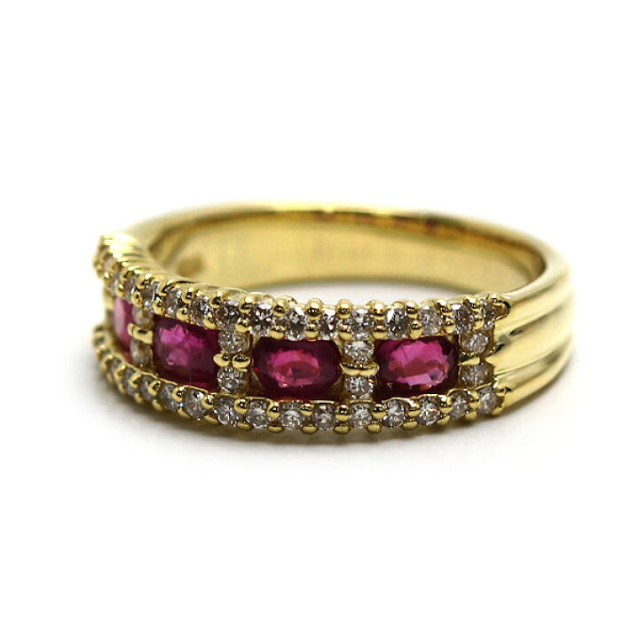 楽天市場】K18 ルビーリング 11.5号 0.70ct ダイヤモンド 0.41ct 18金  