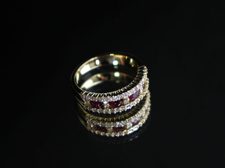 楽天市場】K18 ルビーリング 11.5号 0.70ct ダイヤモンド 0.41ct 18金 
