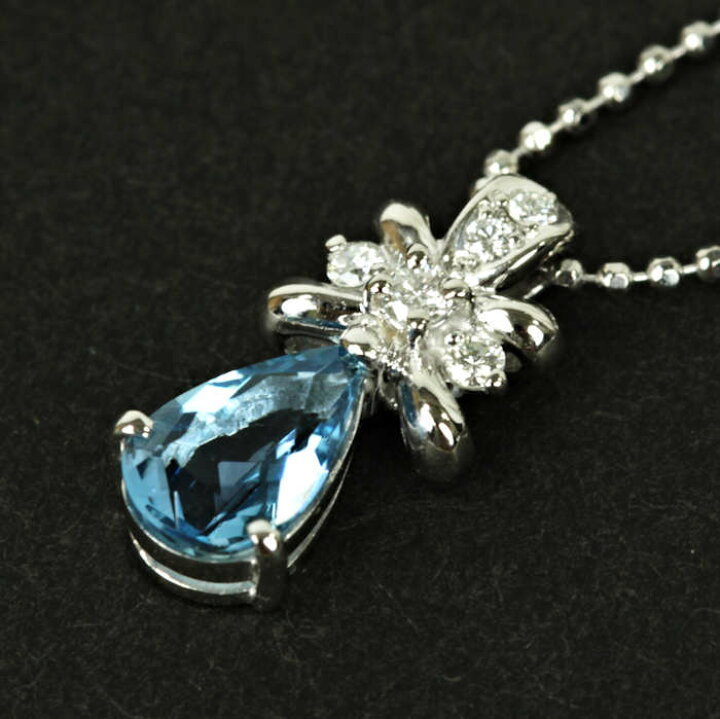 楽天市場】アクアマリン 0.60ct ダイヤモンド 0.07ct ドロップ 