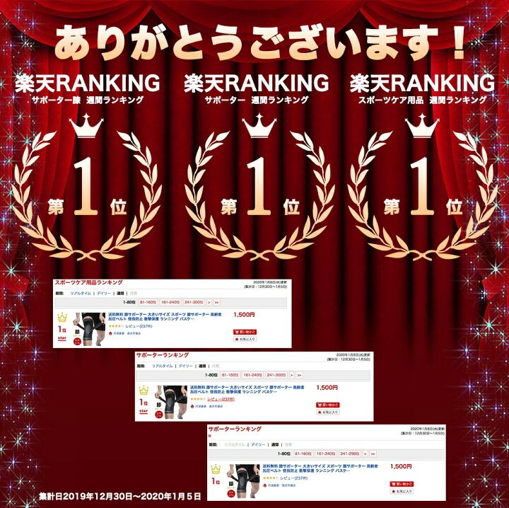 楽天市場 送料無料 楽天ランキング1位獲得 ユーザー評価4 22の高評価 厚手で冬場もしっかりサポート 保温 膝サポーター 大きいサイズ スポーツ 加圧ベルト付き 怪我防止 衝撃保護 ランニング バスケ サッカー 登山 膝固定 S M L Xl 通気性 伸縮性 吸汗 男女兼用 左右