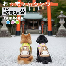 ＼最大1000円クーポン★12/11 23:59まで／【犬 服 秋冬 犬の服 名入れ】愛犬のお名前入り おうまさんシャツ【干支 日本製 初詣 年賀状 チワワ ダックス トイプードル おもしろ ヨーキー】(S/3/RI/H/)