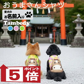 【犬服 犬 服 秋冬 犬の服 名入れ】愛犬のお名前入り おうまさんシャツ【干支 日本製 初詣 年賀状 チワワ ダックス トイプードル おもしろ ヨーキー】(S/3/RI/H/)