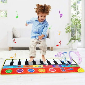 音楽マット ピアノ 音楽 おもちゃ 楽器玩具 こども 知育玩具 電子玩具 8種楽器 録音 再生 148*60cm 大きいサイズ 誕生日プレゼント 音感 楽器