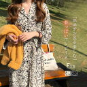 花柄 ワンピース 春夏 レディース 総柄 ロング レディースワンピース 長袖ワンピース シフォンワンピース ロングワンピース 花柄ワンピース 長袖ワンピ フレアワンピース 総柄ワンピース 柄ワンピ 長袖 シフォン 春 夏 秋 aライン マキシ リゾート vネック ギャザー