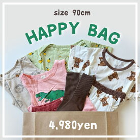 【即納】HAPPY BAG 90cm A026 福袋 ハッピーバッグ 出産祝いセット セット売り まとめ売り 中身が見える ベビー ベビー服 赤ちゃん 赤ちゃん服 セール キッズ福袋 ベビー福袋 お得 ロンパース セットアップ カバーオール 夏服 春服 男の子 女の子 可愛い 送料無料