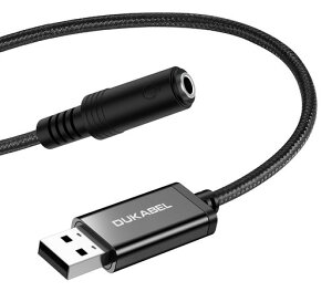 DuKabel 50CM USB�O�t�� �T�E���h�J�[�h �C���z���W���b�N �ϊ� �P�[�u�� USB�|�[�g-4��(TRRS)�I�[�f�B�I�P�[�u�� �T�E���h�J�[�h �Q�[�~���O PS5 PS4�ARaspberry Pi�AChromebook�AWindows