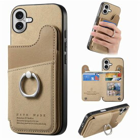 ONETHEFUL対応iPhone17ケース手帳型背面カード収納あいふおん17ケーススタンド機能リング付きいphone17カバー財布型Foriphone17カバーカメラ保護PUレザーRFIDブロッキング