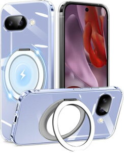 GooglePixel9a�P�[�X�N���A�����O�t��360°��]�X�^���hMagSafe�Ή����C�A���X�[�d�Ή��ϏՌ��O�[�O���s�N�Z��9A�J�o�[�y�ʔ��^�l�Cpixel9a�X�}�z�P�[�X����PC+TPU�ԍڃz���_�[�Ή�