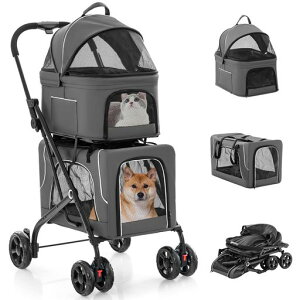 Giantex�y�b�g�J�[�g�����^�܂肽���ݎ�3-in-1�ω׏d��i15KG���i15KG�������p�L�p���p�L�����[���o�M�[�u���[�L�t���}�b�g�t���L���m�s�[�t���T�C�h�|�P�b�g�t��2�i���̏㉺�i�Z�b�g���^�c