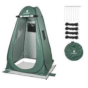 UTEBIT着替えテント120x120x190cm簡易トイレテント透けない一人用設営簡単ワンタッチ防災トイレテント防水UVカットシャワープライベートポップアップ折りたたみ収納袋付き更衣室アウトドア…