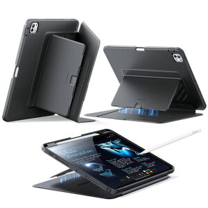 ESRiPadPro11�C���`�P�[�X(M5/M4�A2025/2024)�Ή��y�����[�ϏՌ��c���X�^���h�����E�F�C�N/�X���[�vPencilPro/USB-C�Ή��}���`�A���O���P�[�XFlip�V���[�Y�u���b�N
