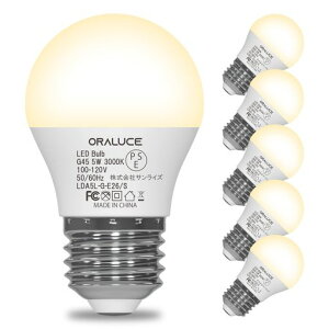 ORALUCE LED�d�� E26���� 40W���� �d���F 3000K 5W 450LM 220�x�L�z�� �����F ���^�d�� �����Ή� �����s�� PSE�F�� 6��