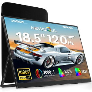 18.5�C���`120Hz���o�C�����j�^�[�|�[�^�u�����j�^�[NewSoul�Q�[�~���O���j�^�[100%sRGB�L�F��HDR�Ή��t�����[�P�[�X�t���T�u�f�B�X�v���CHDMI/Type-C180�x�����X�^���h�T�u���j�^�[�c����]
