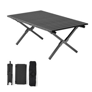 HEEOREVキャンプテーブルアウトドア折りたたみテーブルロールテーブル耐荷重50kg(サイズ:90x60x45cm)自動運転ツアーピクニック高耐久組立簡単軽量持ち運び便利防災アウトドアキャンプ釣りピ…