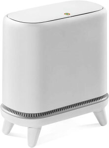 O-MARTゴミ箱脚付きごみ箱ふた付きゴミ袋自動セット機能付き防水・防臭設計12.5L大容量&大口径ゴミ捨て簡単スリムなデザインプッシュ式トイレ/バスルーム/リビング/キッチンホワイトおし…