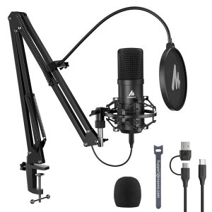 MAONO USB�R���f���T�[�}�C�N XLR ���}�C�N �v���O&�v���C �P��w���� �A�[���X�^���h�t�� �m�C�Y�ጸ PC/�T�E���h�J�[�h/�~�L�T�[/��c/Skype/Windows/MacOS/PS4/PS5/�X�}�z�Ή� �^�� ������
