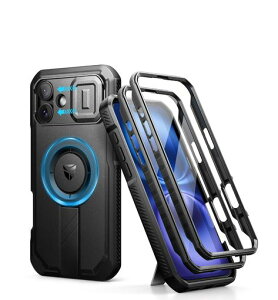 Dexnor iPhone 14 Pro Max�p �}�O�l�b�g�P�[�X - �X���C�h���J�����J�o�[&�����\�L�b�N�X�^���h&������ʕی�t�B�����t�� �ϏՌ� �w�r�[�f���[�e�B �P�[�X(�u���b�N)
