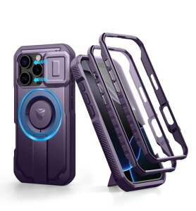 Dexnor iPhone 16 Pro�p �}�O�l�b�g�P�[�X - �X���C�h���J�����J�o�[&�����\�L�b�N�X�^���h&������ʕی�t�B�����t�� �ϏՌ� �w�r�[�f���[�e�B �P�[�X(�p�[�v��)