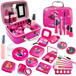 FunkDoggieメイクおもちゃお化粧セット22PCS女の子メイクごっこ遊びお化粧おもちゃ化粧品おもちゃドレッサーおもちゃ化粧バッグかわいいおままごとセットコスメおもちゃクリスマスプレゼ…