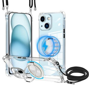 iPhone15Plus�p�P�[�X�N���AMagSafe�Ή������O�X�^���h360�x��]�ł���p���C�����X�[�d�l�b�N�V�����_�[�����ق�15plus�J�o�[���|����|���΂߂����R�t���؍��ϏՌ��ČRMIL�K�i�擾