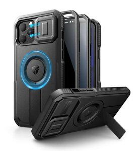 Dexnor iPhone 12 Pro Max/13 Pro Max�Ή� �X���C�h���J�����J�o�[&�����\�L�b�N�X�^���h&�̂������h�~�t�B�����t�� MagSafe�Ή� �ϏՌ��o���p�[�P�[�X&���C�ی�J�o�[ �u���b�N(�u���b�N)