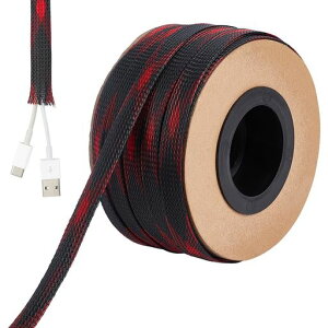 BENECREAT 30MX12MM �P�[�u�����[�X���[�u �ґg�X���[�u �P�[�u���J�o�[ PET�z���J�o�[ DIY�ؒf�A���a�g���\ �≏ �h�o �ύ��� �ϖ��Ր� �y�b�g���ݖh�~ �ƒ�p/�I�t�B�X�p �z���Ǘ� �u���b�N&�c