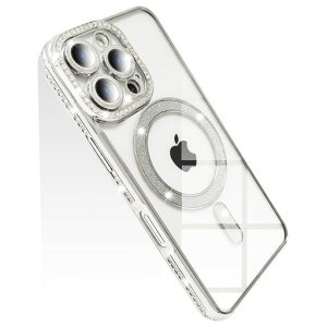 JOOBOYスマホケース対応iPhone16ProMaxクリアケース透明メッキ加工Magsafe対応きらきらブリンブリン衝撃吸収かわいいキラキラ女性人気キャラクターワイヤレス充電対応おしゃれストラップホー…