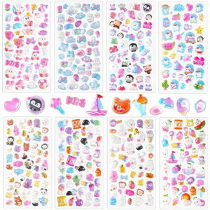 METBOUぷくぷくシール可愛い8シート立体シールごほうびステッカーキラキラ女の子デコシール