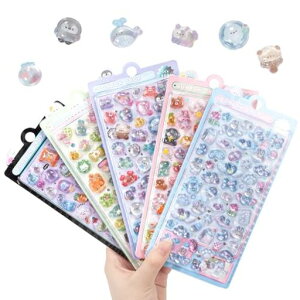【5袋セット】ボンボンドロップシール立体視3DぷくぷくシールさまざまなスタイルかわいいSNSで話題ぷっくりつやつやデコ