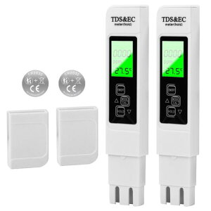 DiyStudio 2�� �f�W�^��TDS���[�^�[�A�o�b�N���C�g 3-in-1 TDS&EC&���x�v�����e�X�^�[1%�����x0-9999ppm�A�z�[���h�@�\/LED���C�g/�L�������O�P�[�X�A��������퐅���فA���k�͔|�A�X�C�~���O�v�[�c