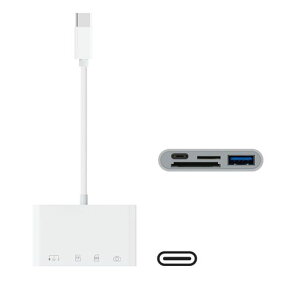 �y2025�ŐV�^�z�^�C�vc�J�[�h���[�_�[4in1SD/microSD/USB-A/USB-C�O�@�\�|�[�g����(�[�d+�]��+����)OTG�Ή�USB3.0�����]���ǂݏ��������y�ʃR���p�N�g�z���C�giPhone17/16/15�EUSB-C