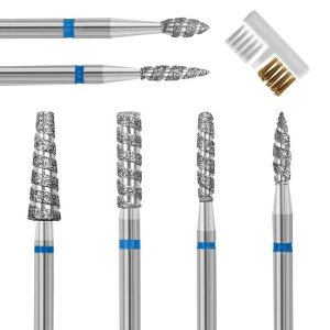 Diesisaネイルビット6個ネイルマシンビット2.35mm軸径ダイヤモンドネイルビットオフ電動ネイルドリルビットネ甘皮処理角質除去ネイルケア用マニキュアホームサロン用(中目)