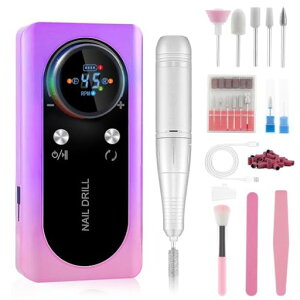 LIARTY【ネイルマシンプロ用】ネイルマシンジェルネイルオフ45000rpm電動ネイルマシンセットリムーバービットネイルケアネイルマシーン爪磨き甘皮処理セルフネイルオフマシーン正逆回転…