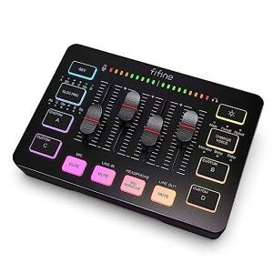 FIFINE �I�[�f�B�I�C���^�[�t�F�[�X/�~�L�T�[ PC/PS4/PS5�Ή� �Q�[�~���O/�z�M�p XLR/AUX�@�ޑΉ� �� SC3