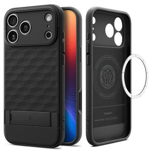 Spigen iPhone 18 Pro / 17 Pro �P�[�X MagSafe�Ή� �X�^���h�t�� �p�����b�N�XS�E�}�O�t�B�b�g(�}�b�g�E�u���b�N)