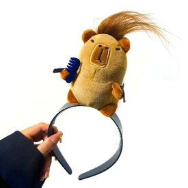 カピバラのヘアクリップヘアアクセサリー髪用ヘッドバンドクリップ前髪ヘアピンぬいぐるみのヘアクリップノベルティヘッドバンドメイクアッププシャワー用髪飾り搞怪风