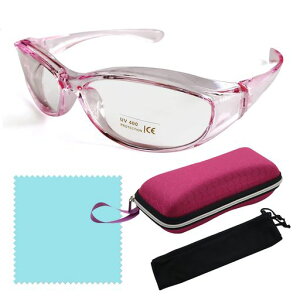 MiharajiaDragonAsiaEleメガネ花粉メガネ花粉症おしゃれ保護めがねウィルス紫外線防止飛沫対策(ピンク)