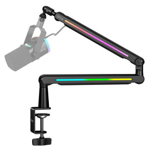 FIFINE �}�C�N�u�[���A�[�� �N�����v�� RGB���C�g�t�� 360�x��] ������ �B���P�[�u��/���X�y�[�X�Ǘ� ���X�^���h �� BM88PRO