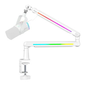 FIFINE �}�C�N�u�[���A�[�� �N�����v RGB���C�g�t�� 360�x��] ������ �B���P�[�u��/���X�y�[�X�Ǘ� ���X�^���h �� BM88PROW