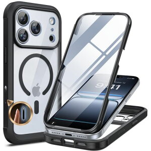 MiracaseiPhone17pro�P�[�XMagSafe�Ή��X�}�z�P�[�X��Phone17pro�p�J�o�[9H�����K���X360°�ی�S�g�o���p�[�ی�P�[�X6.3�C���`�t���J�o�[���C�����X�[�d�Ή��}�O�Z�[�t�Ή��}�O�l�b�g���ڍ�