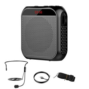 スピーカー拡声器メガホンポータブル拡声器ハンズフリー拡声器外観小型USB充電式2200mAh大容量マイク付きデジタルディスプレイ付きmicroSDカード対応
