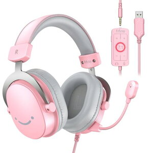FIFINE �Q�[�~���O�w�b�h�Z�b�g 3.5mm/USB�L���ڑ� PC/�X�}�z/Switch/PS4/PS5�ɑΉ� �z�M/�����p �s���NH9P