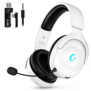 Gvyugke �Q�[�~���O�w�b�h�Z�b�g 2.4G USB/Type-C/Bluetooth 5.4/�L�� 4WAY�ڑ� 20ms ����x�� ���C�����X�w�b�h�z�� 50MM�h���C�o�[���̉��� 45H�����ԍĐ� ���Չ��� RGB ���C�g �m�C�Y�L�����}�C�N