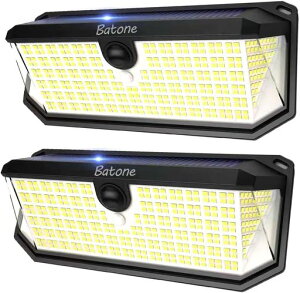 Batoneセンサーライト屋外ソーラー2個5000LM3200mAh屋外照明ガーデンライト高感度人感太陽光発電自動点灯電気代不要省エネIP68防水防塵ガーデン設置簡単玄関/廊下/庭/壁掛け/駐車場/物置/停電…