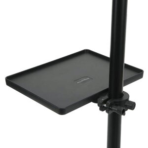 マイクスタンドトレイ、ABSユニバーサルサウンドカードトレイ、交換用ゴムパッド付き、ライブストリーミング、カラオケ、録音用の調整可能なクランプオンラックトレイ