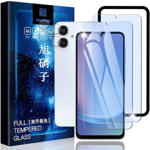NutmegGalaxyA255Gガラスフィルムブルーライトカット(2枚)+GalaxyA255Gカメラフィルム(2枚)【旭硝子素材製ガイド枠付き】SC-53FSCG33保護フィルム目の疲れを軽減します硬度9H
