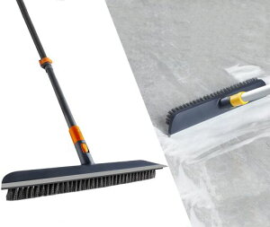CLEANHOMEデッキブラシ風呂ブラシタイルブラシ94-130cm伸縮可能掃除用品風呂掃除浴室掃除ベランダ/玄関/床/庭園にも適用(グレー)