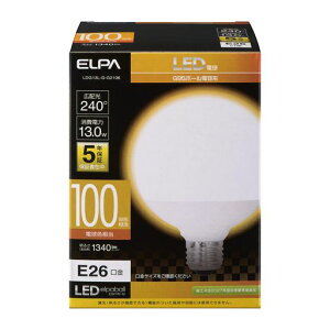 �G���p (ELPA) LED�d�� �{�[�����` G95 (����E26 / 100W�` / �d���F) 5�N�ۏ� / �d�� (LDG13L-G-G2106)