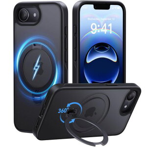 【2025最高傑作&定点360度回転】CASEKOOiPhone16e用ケース米軍MIL規格耐衝撃MagSafe対応高耐久性【横縦両立・角度自由調整】急速充電対応指紋防止/マット仕上げ/黄変防止/半透明超強磁力ラップ…