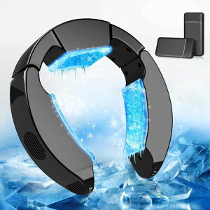 ネッククーラー冷却ブレート【2025最強冷却モデル&ペルチェ素子冷却技術&10000mAh大容量バッテリー付き】首掛けクーラー3つ冷却ブレート強弱モード-17°C瞬間冷却首掛け扇風機Type-C給電式静…